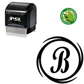 Pre-Inked Script Bold Round Initial Stamper