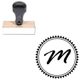 Rage Italic Custom Made Round Initial Stamper