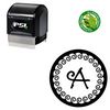 PSI Pre-Inked Curly Q Personalized Round Monogram Stamp