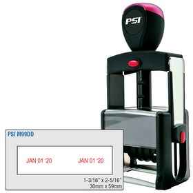 PSI Self Inking Double Date Stamp 1-3/16 x 2-5/16