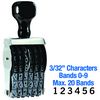 Regular Line Number Stamp 3/32 Character Size