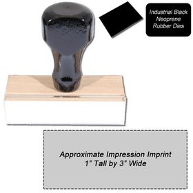 Regular Black Neoprene Rubber Stamp Size 1 x 3