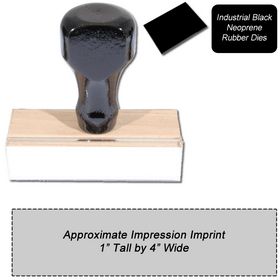 Regular Black Neoprene Rubber Stamp Size 1 x 4