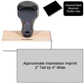 Regular Black Neoprene Rubber Stamp Size 2 x 4