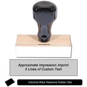 3 Line Regular Black Neoprene Rubber Stamp