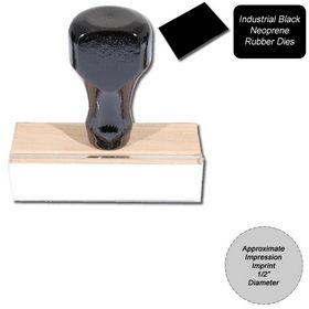 Regular Black Neoprene Rubber Stamp Size 1/2 Diameter