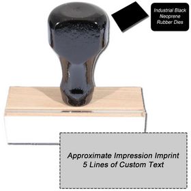 5 Line Black Neoprene Regular Rubber Stamp