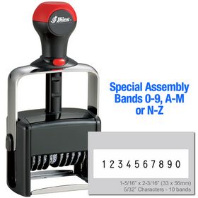 Special Assembly 10 Wheel Shiny Heavy Duty Number Stamp 5/32 Characters with Plate