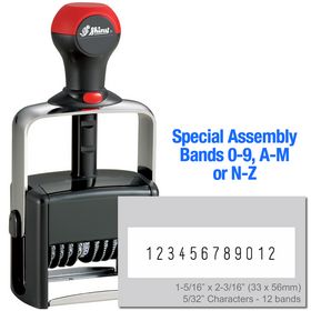 Special Assembly 12 Wheel Shiny Heavy Duty Number Stamp 5/32 Characters with Plate