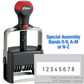 Special Assembly 8 Wheel Shiny Heavy Duty Number Stamp 3/16 Characters with Plate