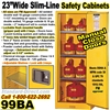 SLIM LINE FLAMMABLE LIQUID SAFETY CABINETS 99BA