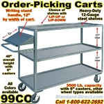 ORDER PICKING CARTS W/WRITING SHELF 99CO