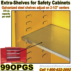 EXTRA SHELVES FOR SAFETY CABINETS 99OPGS