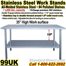 STAINLESS STEEL WORK BENCH / 99UK