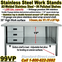 STAINLESS STEEL WORK BENCH / 99VP