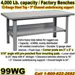 (10)  EXTRA HEAVY DUTY WORK BENCHES / 99WG