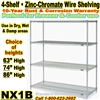 Zinc Chromate Wire Shelving 4-Shelf / NX1B