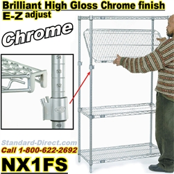 Chrome E-Z adjust Wire 4-Shelf units / NX1F