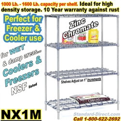 Zinc Dunnage Shelving, 4-Shelf units / NX1M