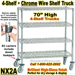 Chrome Wire Shelf Trucks 4-Shelf / NX2A