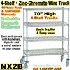 Zinc Chromate Wire Shelf Truck 4-Shelf / NX2B