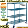 Blue Chromate Wire 4-Shelf Trucks / NX2C