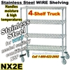 Stainless Steel Wire Shelving 4-Shelf Truck / NX2E