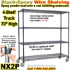 Black Epoxy Wire Shelving 4-Shelf Truck / NX2P