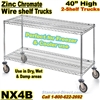 Zinc Chromate Wire Shelf Truck 2-Shelf / NX4B