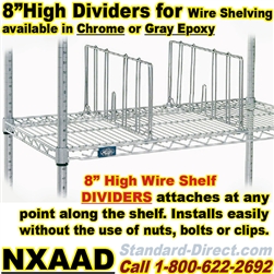 8" High Dividers for Wire Shelving / NXAAD