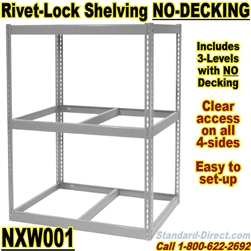 Wide Span RIVET SHELVING (NO-Decking) / NXW001