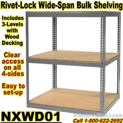 Wide Span RIVET SHELVING Wood-Decking / NXWD01