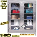 Extreme Duty Stainless Steel Clear view Doors Storage Cabinets / SH023