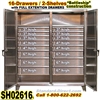 16 Drawer Stainless Steel Double-Shift Cabinet-SH02616