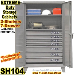 Extreme Duty 7-Drawer Steel Storage Cabinets / SH104