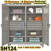 Extreme Duty 10-Drawer Double shift Steel Storage Cabinets / SH124