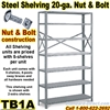 20ga. OPEN STEEL SHELVING/N&B / TB1A