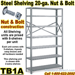 20ga. OPEN STEEL SHELVING/N&B / TB1A