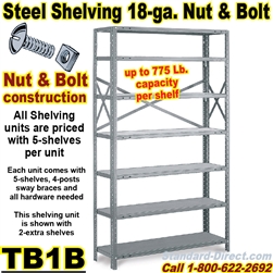 18ga. OPEN STEEL SHELVING/N&B / TB1B