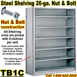 20ga. CLOSED STEEL SHELVING/ N&B / TB1C