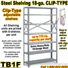 18ga. OPEN STEEL SHELVING/ CLIP / TB1F