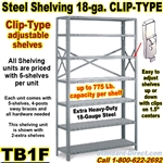 18ga. OPEN STEEL SHELVING/ CLIP / TB1F
