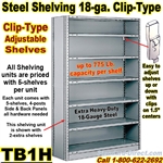 18ga. CLOSED STEEL SHELVING/ CLIP / TB1H
