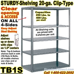 20ga. OPEN STEEL STURDY-SHELF / TB1S