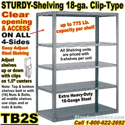 18ga. OPEN STEEL STURDY-SHELF / TB2S