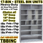 (220) 17 BIN STEEL SHELVING / TBBINC