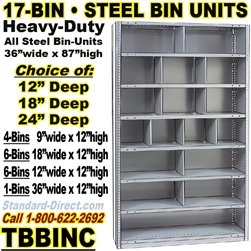 17 BIN STEEL SHELVING / TBBINC