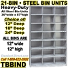 21 BIN STEEL SHELVING / TBBIND