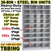 36 BIN STEEL SHELVING / TBBING