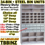 (245) 34 BIN & 18 DRAWER STEEL SHELVING / TBBINZ